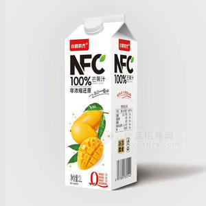 小樣時光NFC100%芒果汁屋頂盒裝招商1L