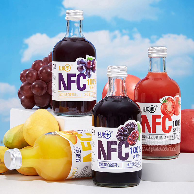 甘果季NFC100%桑葚汁果汁飲料瓶裝招商325ml