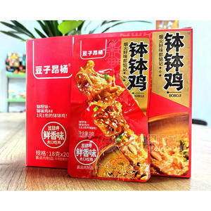 豆子昂揚(yáng)缽缽雞鮮香味醬鹵肉制品休閑零食袋裝招商18g×20包