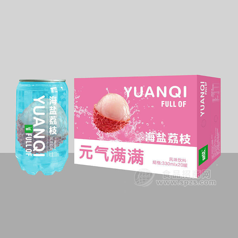 好夢元?dú)鉂M滿海鹽荔枝風(fēng)味飲料箱裝招商330ml×20罐