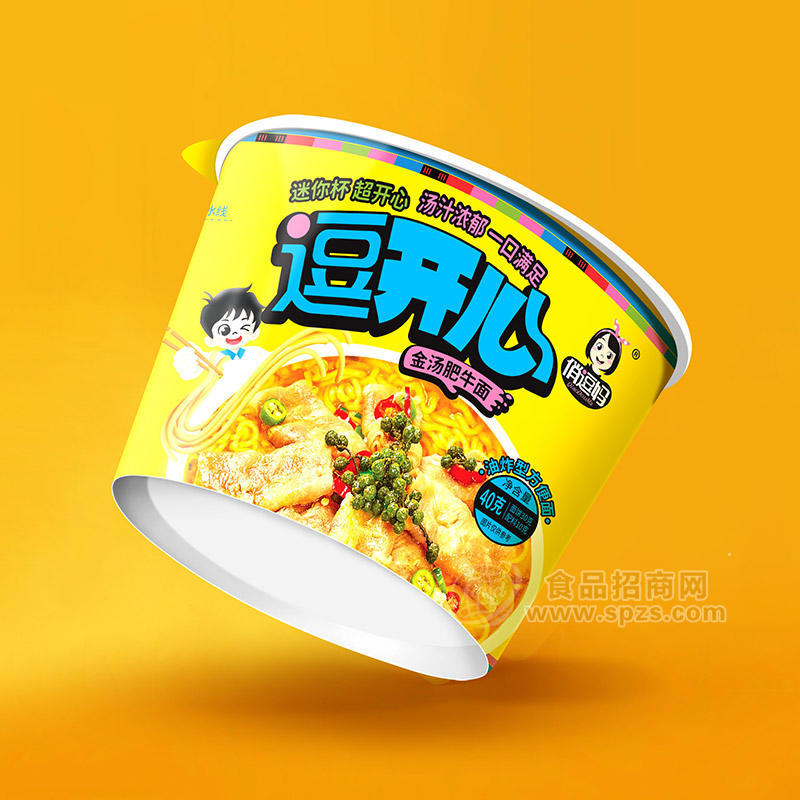 俏逗妈金汤肥牛面迷你杯方便速食桶装招商40g