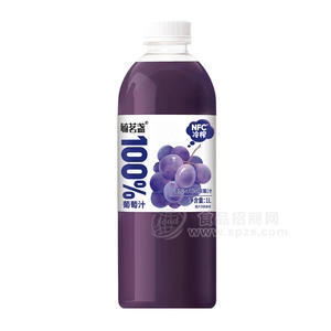 毓茗盏NFC冷榨100%葡萄汁果汁饮料瓶装招商1L