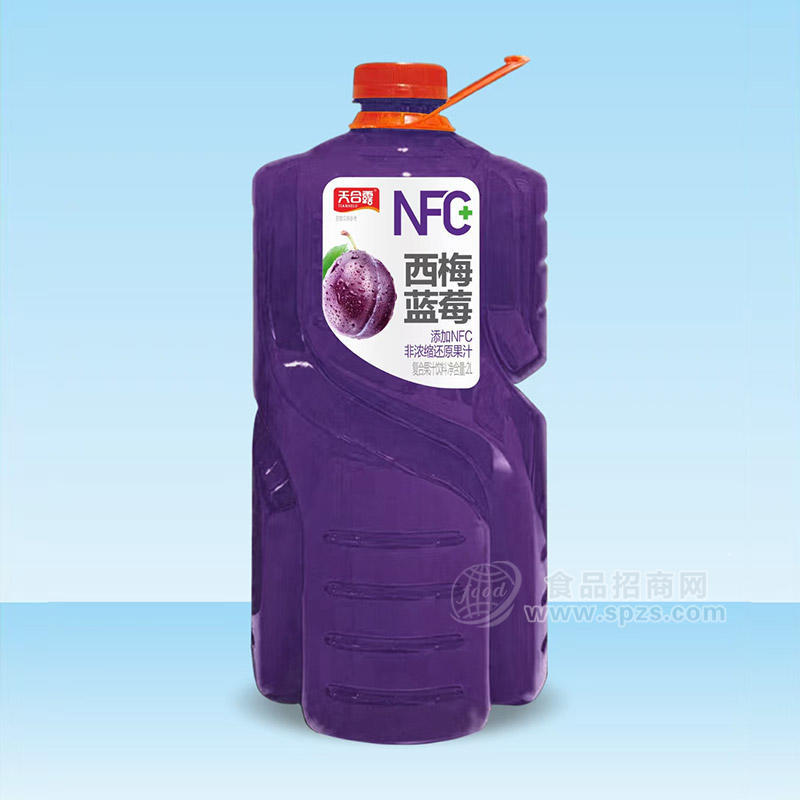 天合露西梅藍(lán)莓添加NFC復(fù)合果汁飲料瓶裝招商2L