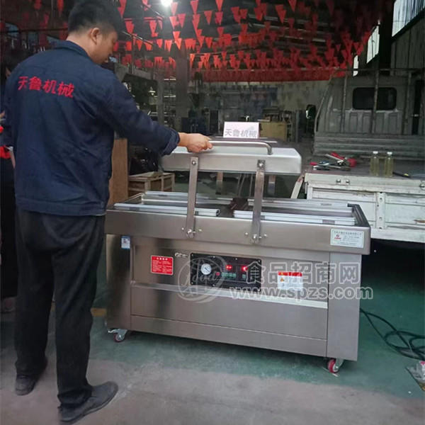 袋装金针菇真空封袋机 济南天鲁双室真空封口机