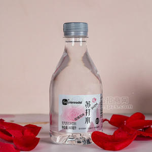 片断玫瑰花味无汽苏打水饮料无糖饮料招商360ml