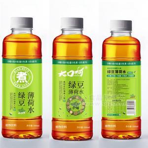 大口呵绿豆薄荷水500ml瓶装饮料