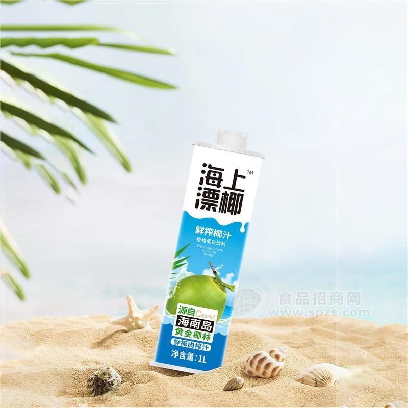 海上漂椰鮮榨椰汁植物蛋白飲料1L餐飲大瓶飲料