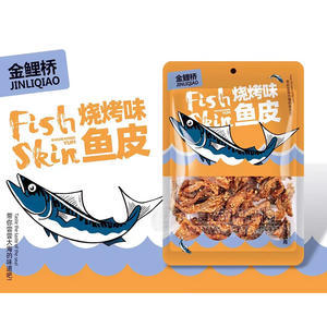金鯉橋燒烤味魚(yú)皮休閑零食袋裝招商75g