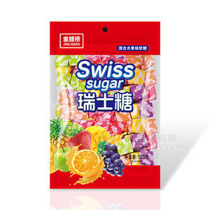 金鲤桥瑞士糖混合水果味软糖休闲零食糖果袋装招商180g