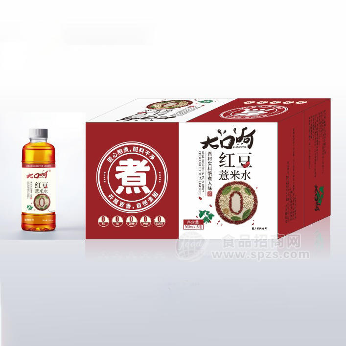 大口呵红豆薏米水500ml×15瓶装饮料