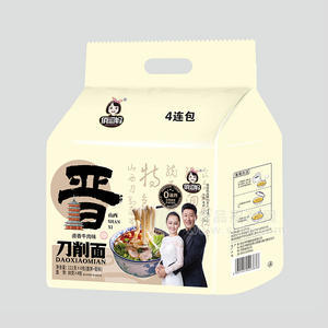 俏逗妈山西刀削面卤香牛肉味0油炸方便速食4连包袋装招商121
