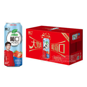 葡口大果粒飲料果汁飲料草莓味490ml高端禮盒裝