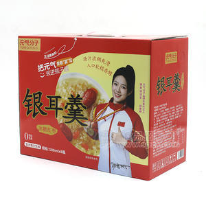 元氣分子 冰糖紅棗銀耳羹復合果汁飲料箱裝招商500ml×8瓶