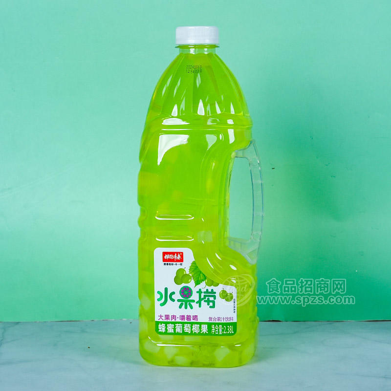 擁抱青春水果撈蜂蜜葡萄椰果復(fù)合果汁飲料瓶裝招商2.38L