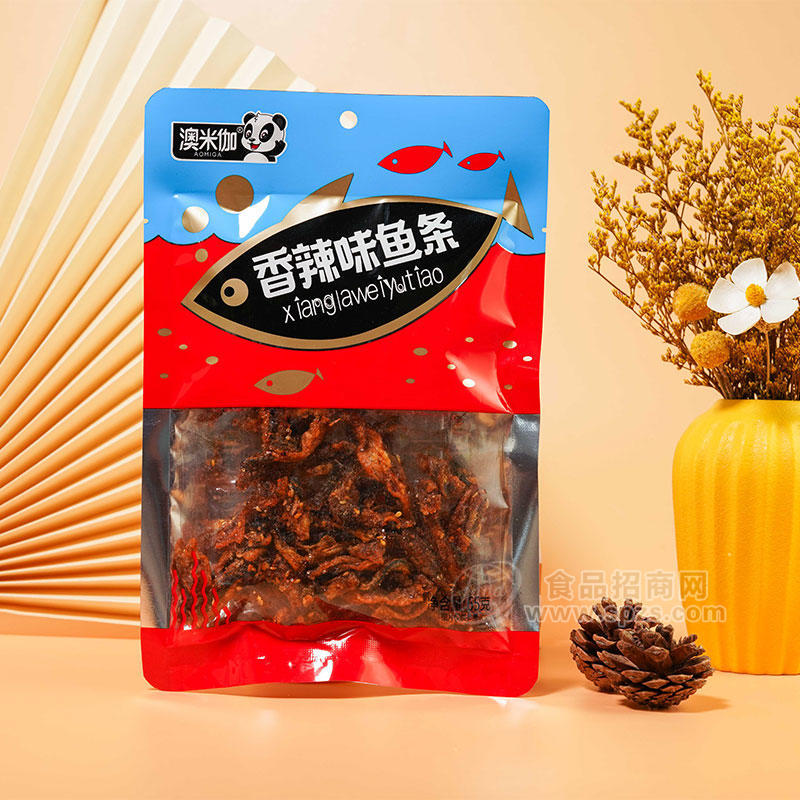 澳米伽香辣味魚條魚干魚絲零食65g