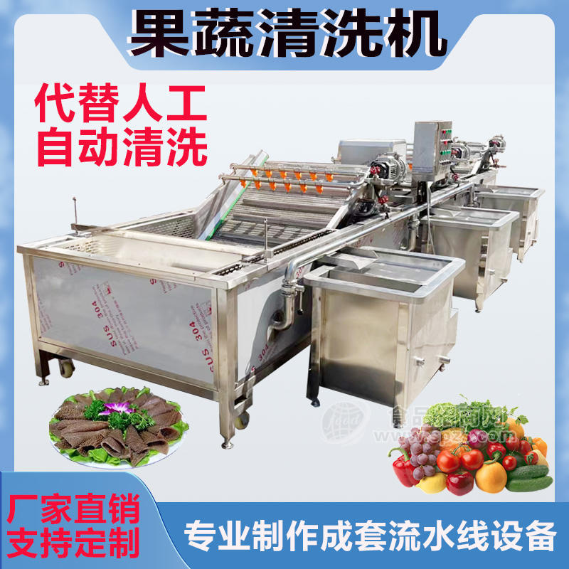 全自動(dòng)果蔬清洗機(jī)商用大型洗菜機(jī)蔬菜水果去農(nóng)殘凈化設(shè)備廠家直銷