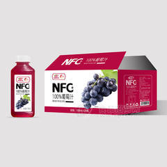 浩明NFC+100%葡萄汁果汁饮料箱装招商300ml×20瓶