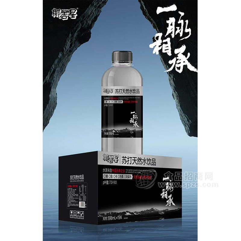 椰吉星一脈相承蘇打水天然水飲品箱裝招商598ml×15瓶