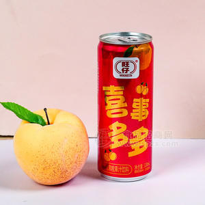 旺仔喜事多多黄桃果粒果汁饮料罐装招商320ml