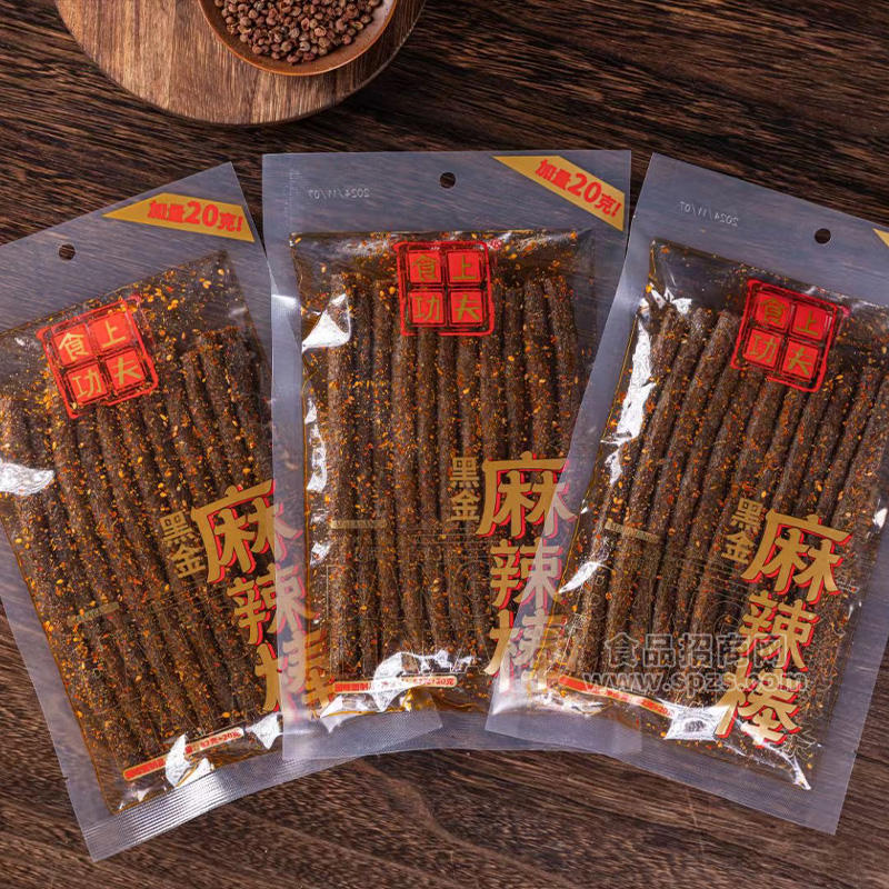 食上功夫黑金麻辣棒加量20g辣条休闲零食袋装招商102g