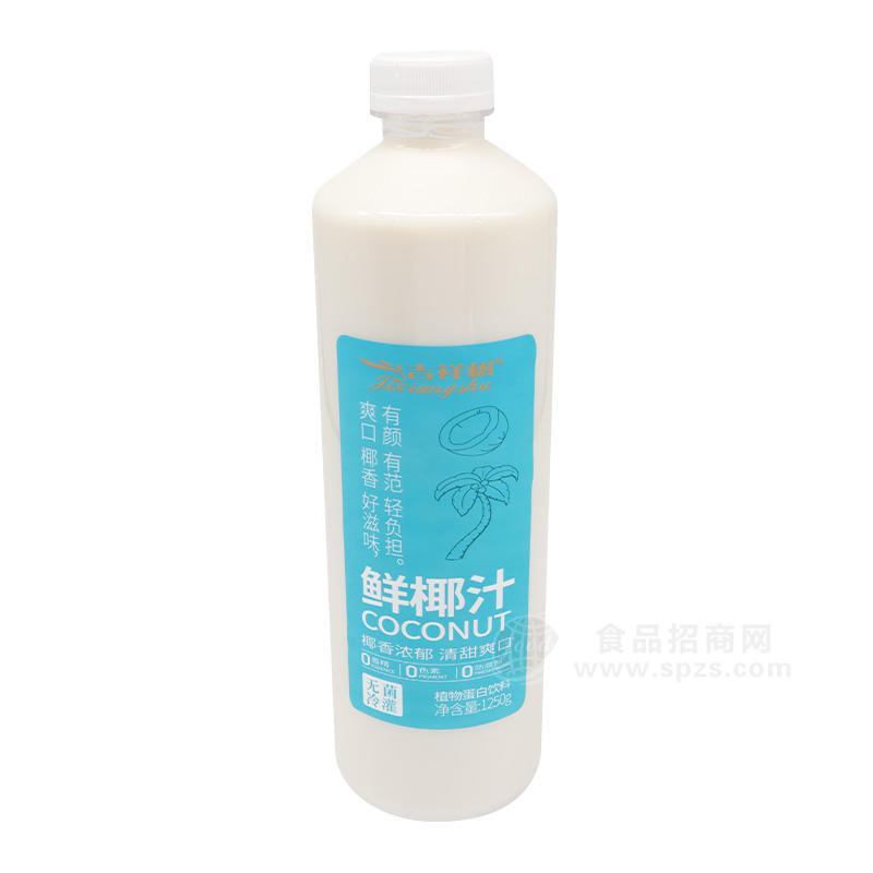 吉祥樹鮮椰汁無菌冷灌 植物蛋白飲料瓶裝招商1250g