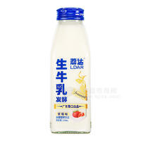 荔達(dá)生牛乳發(fā)酵草莓味發(fā)酵酸奶飲品瓶裝招商328ml