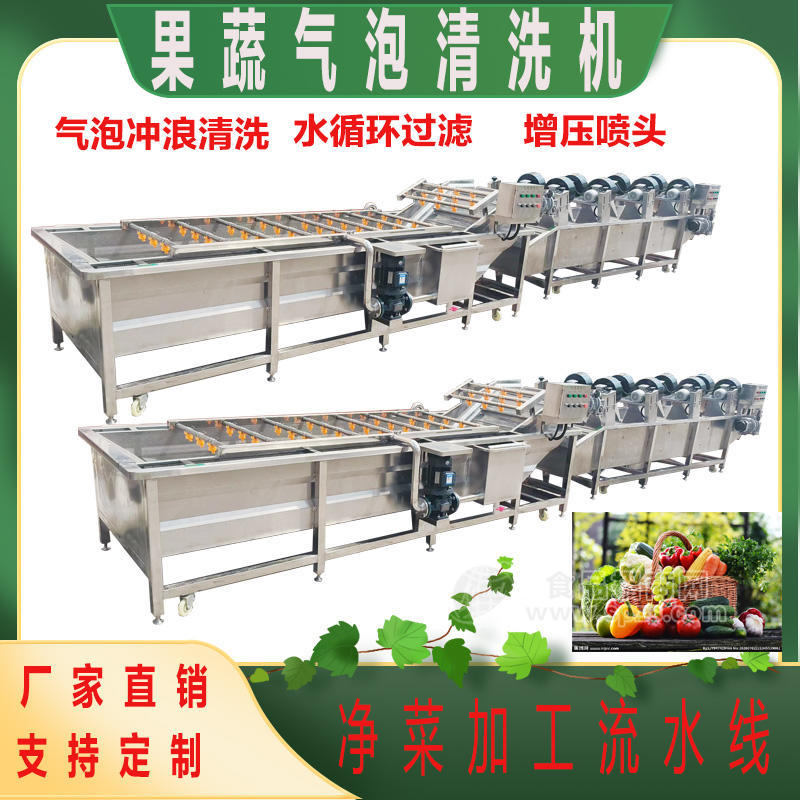 提升式氣泡清洗機(jī)酸菜椰肉鼓泡清洗設(shè)備海鮮肉制品解凍清洗流水線