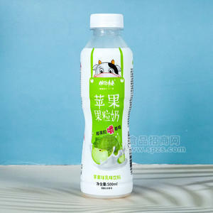 擁抱青春蘋果果粒奶蘋果味乳味飲料瓶裝招商500ml