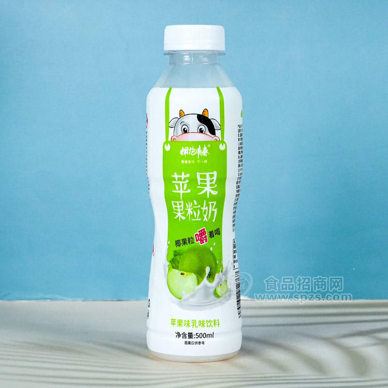 拥抱青春苹果果粒奶苹果味乳味饮料瓶装招商500ml