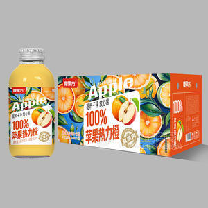 魔方果100%蘋果熱力橙果肉復合果汁飲品箱裝招商320ml