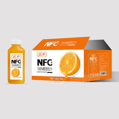 浩明NFC+100%橙混合汁果汁饮料箱装招商300ml×20