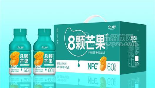 眾口妙8顆芒果NFC果汁飲料330ml添加益生元