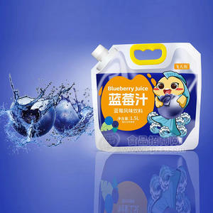 飞天鱼蓝莓汁蓝莓风味饮料袋装招商1.5L