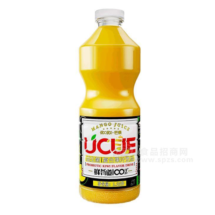 鲜有道100%益生菌+芒果汁复合果汁饮品瓶装招商1.25L