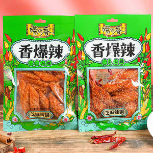 嘴巴香香爆辣芝麻辣翅辣條調(diào)味面制品休閑食品校園小零食80g