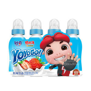 妙奇豬豬俠乳味飲品乳酸菌飲料草莓味果奶乳飲料200ml×4瓶