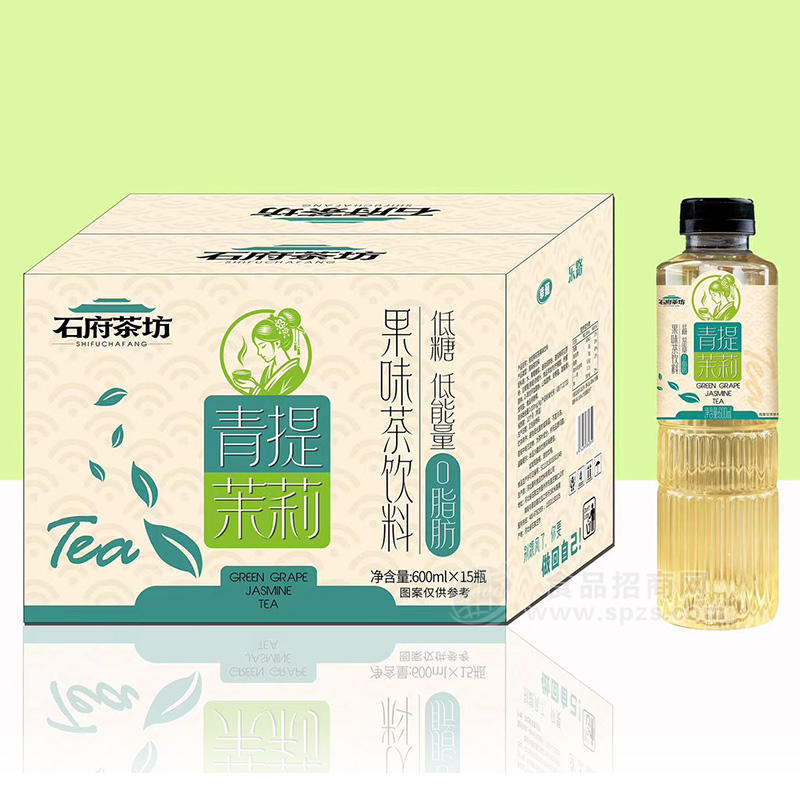 石府茶坊青提茉莉果味茶饮料箱装招商600ml×15瓶