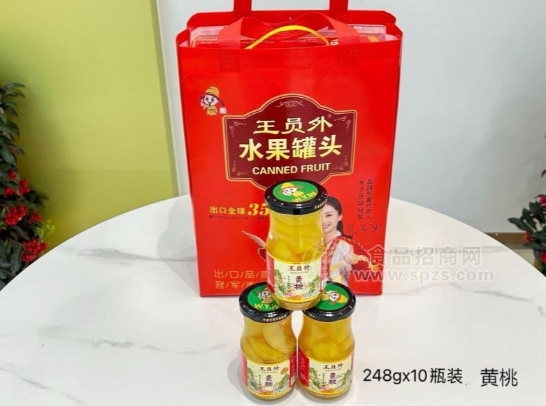 王员外黄桃罐头礼盒装248g*10瓶