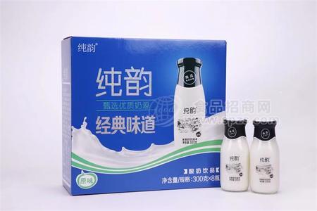 纯韵酸奶饮品原味箱装招商300gX8瓶