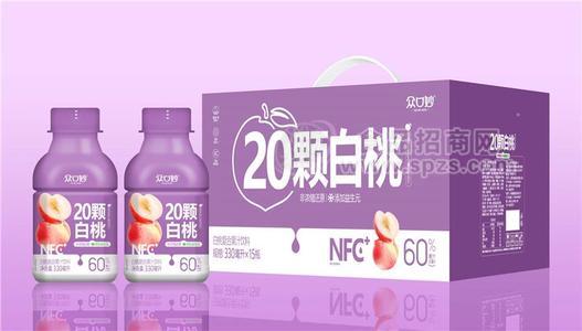 眾口妙20顆白桃果汁飲料330ml非濃縮還原果汁