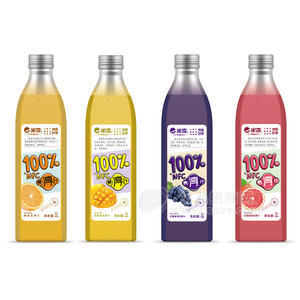 米奇葡萄橙子蜜桃复合果汁饮料批发商超流通招商1L
