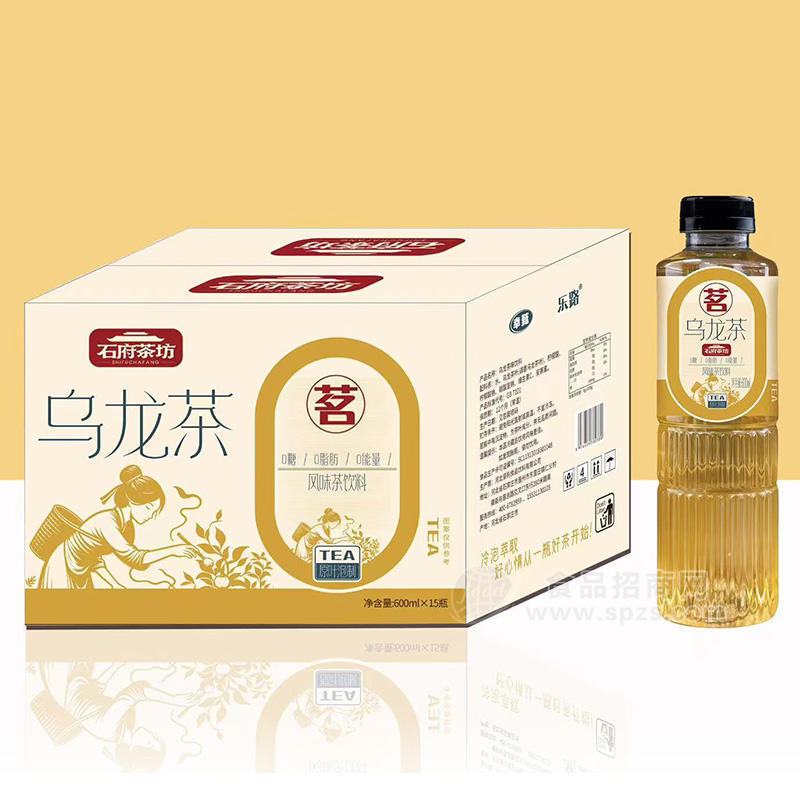 石府茶坊乌龙茶风味茶饮料箱装招商600ml×15瓶