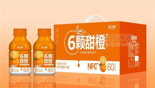 眾口妙6顆甜橙復合果汁飲料330毫升NFC果汁橙汁