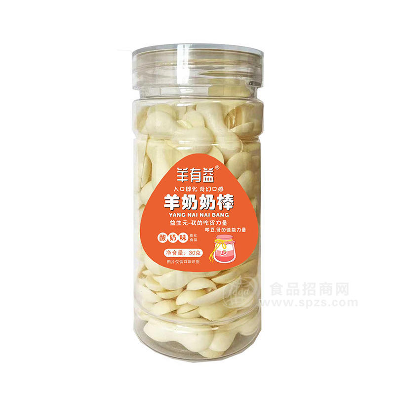 羊有益益生元羊奶奶脆酸奶味瓶装招商30克 