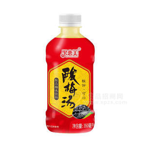 果戀美酸梅湯酸烏梅味飲料瓶裝招商350ml