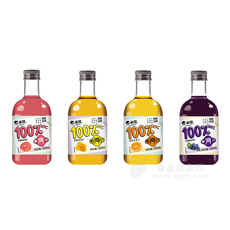 米奇葡萄、芒果、橙子、西柚果汁飲料招商325ml