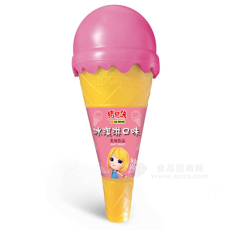 妙奇猪猪侠冰淇淋口味乳味饮品瓶装招商100ml