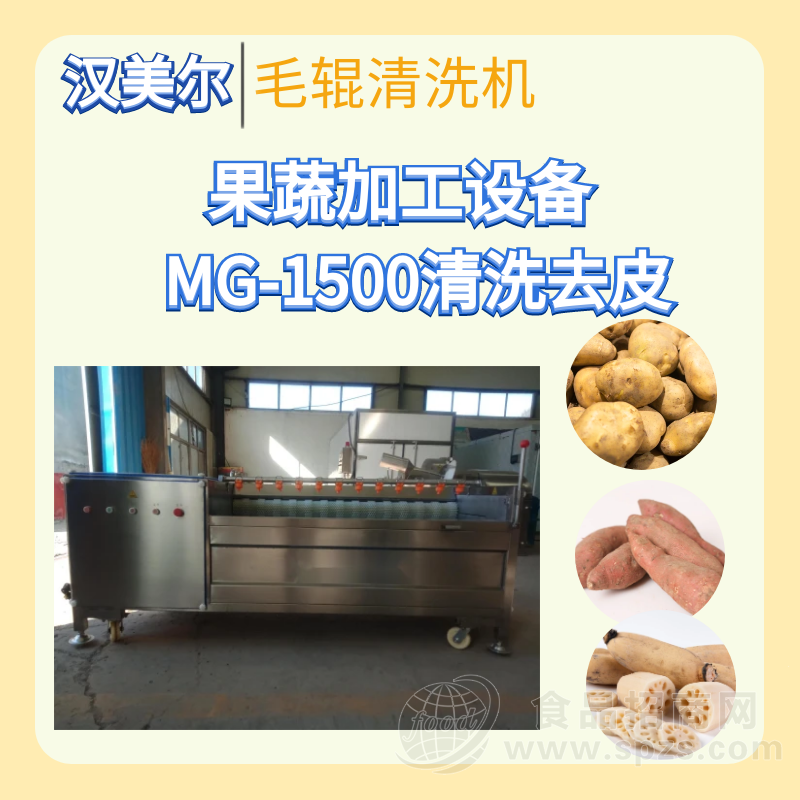 不锈钢毛辊清洗机 紫薯去皮清洗设备 洋葱去泥清洗机