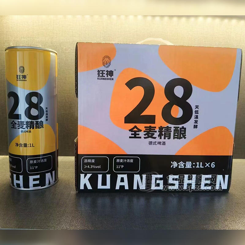 狂神全麥精釀德式啤酒箱裝招商1L×6罐