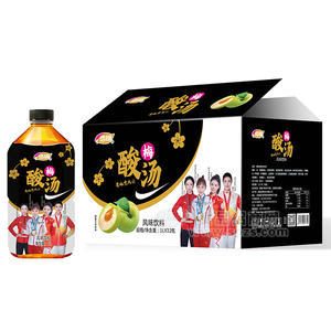 浩明酸梅湯風(fēng)味飲料箱裝招商1L×12瓶